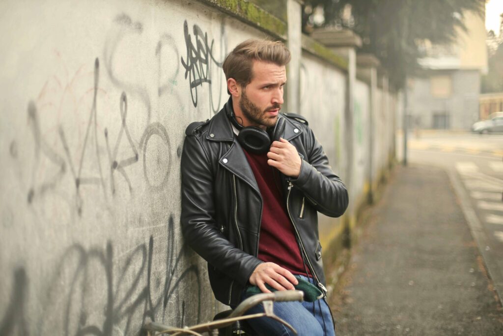 Leather and Sheepskin Jacket For Men